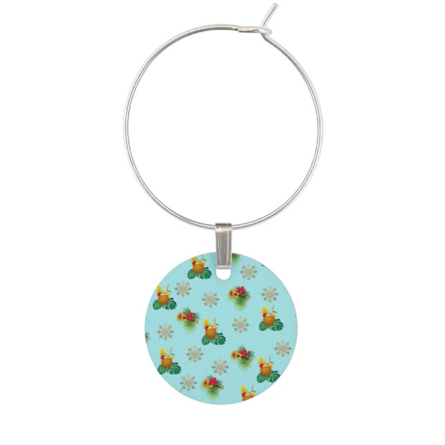 Tropicas - Pineapple bluegreen Wine Charm (Front)