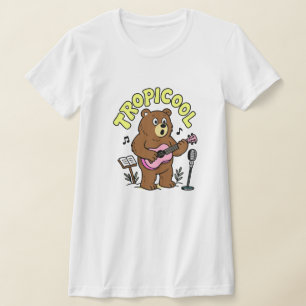 Tropicool Bear Playing Ukulele – Cute Funny Music  T-Shirt