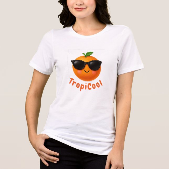 TropiCool Orange – Sweet & Sunny Fruit T-Shirt Tri-Blend Shirt (Front)