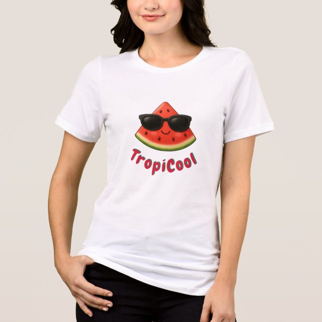 TropiCool Watermelon – Cute & Juicy Summer Tri-Blend Shirt (Front)