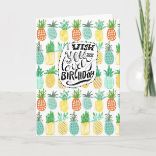 Tropics Birthday Pineapple Pattern Greeting Card