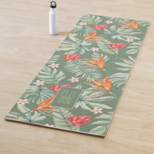Tropics Flower and Foliage Fantasy with Monogram Yoga Mat