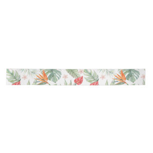 Tropics Flower Foliage Fantasy with Monogram Satin Ribbon