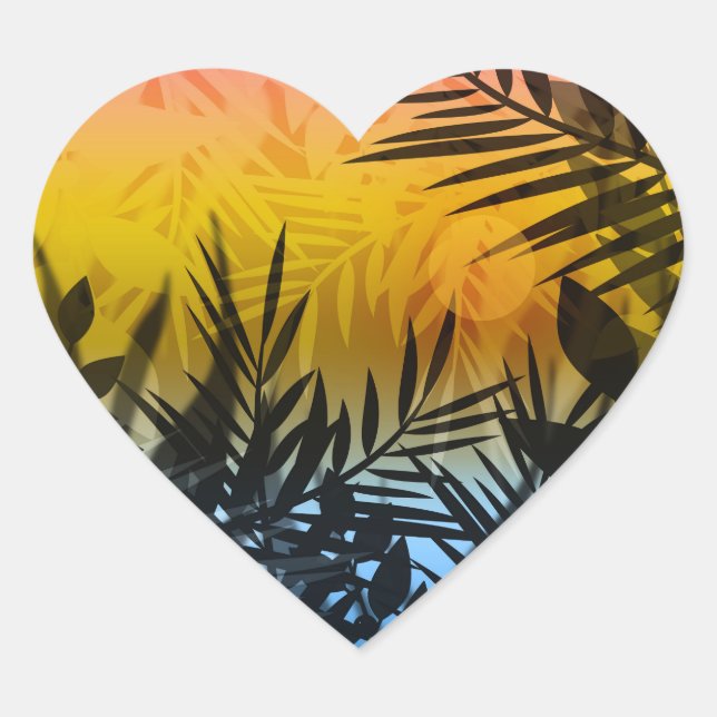 tropics, summer heart sticker (Front)
