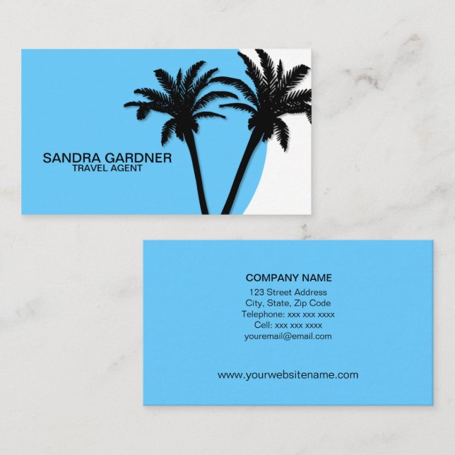 Tropics Travel Agent Template Business Card (Front/Back)