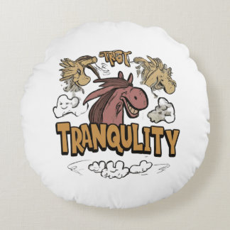 Trot into Tranquility Show drafts Round Pillow