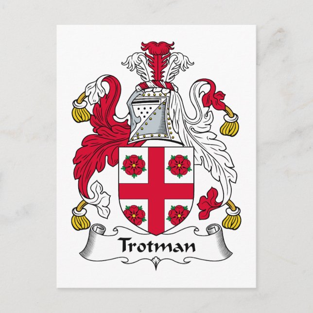 Trotman Family Crest Postcard (Front)