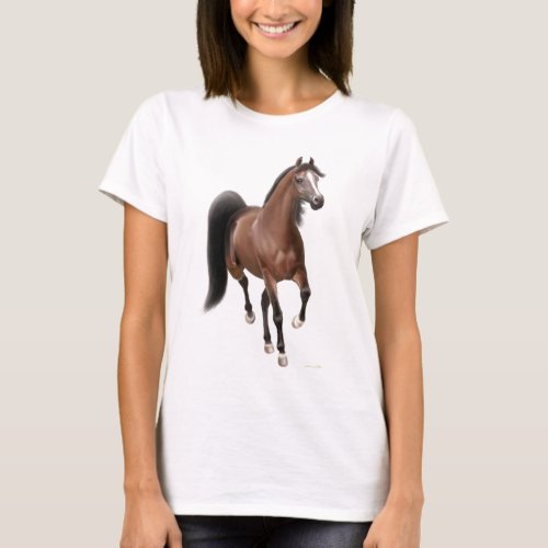 Trotting Arabian Horse Babydoll Shirt