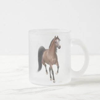 Trotting Arabian Horse Frosted Glass Mug