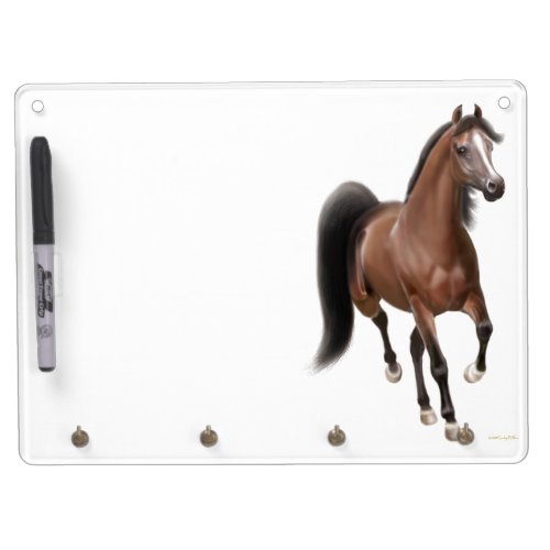 Trotting Bay Arabian Horse Dry Erase Board