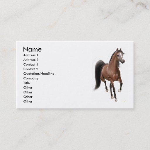 Customizable Trotting Bay Horse Business Cards