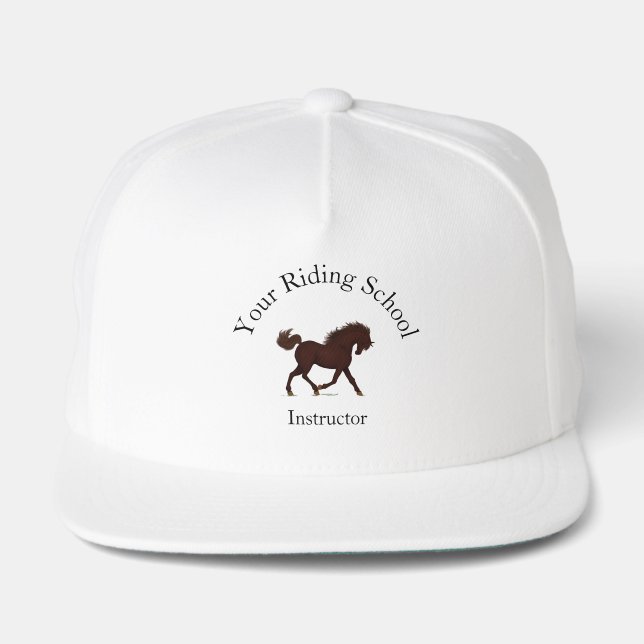 Trotting Brown Horse Equestrian Business Snap Back Hat (Front)
