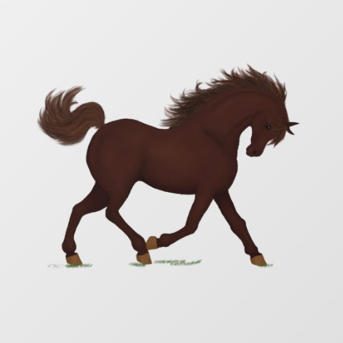 Trotting Brown Horse Pony Equestrian Wall Decal