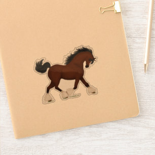 Trotting Clydesdale Horse Equestrian Horse-Lover Sticker