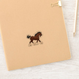 Trotting Clydesdale Horse Equestrian Sticker