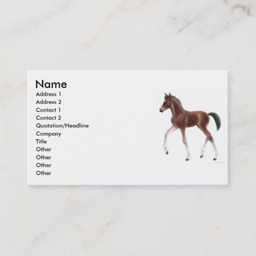 Trotting Foal Profile Card Business Cards