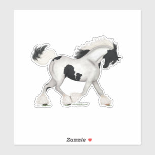 Trotting Gypsy Vanner Horse Pinto Pony Sticker
