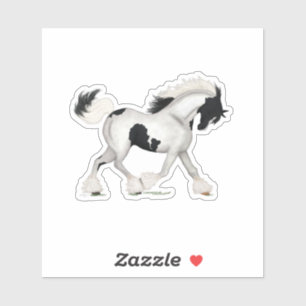 Trotting Gypsy Vanner Horse Pinto Pony Sticker