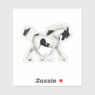 Trotting Gypsy Vanner Horse Pinto Pony Sticker