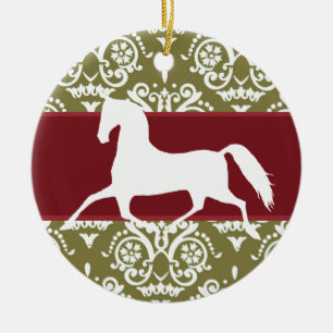 Trotting Horse Holiday Christmas Ceramic Ornament