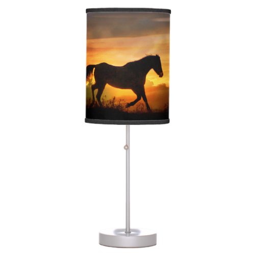 Trotting Horse in Southwestern Sunrise Table Lamp