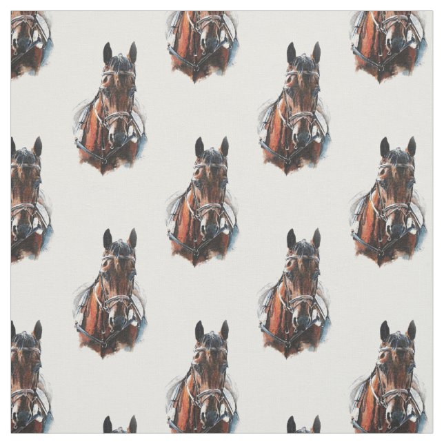 trotting horse painting. Customize me. Fabric (Swatch)