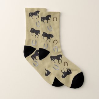 trotting horse with horse shoes