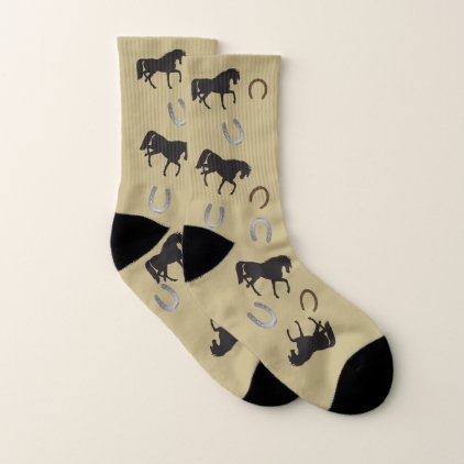 trotting horse with horse shoes socks