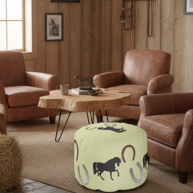 trotting horses pattern pouf (Creator Uploaded)