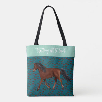 Trotting off to practice horse Tote
