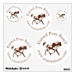 Trotting Overo Skewbald Paint Horse Custom Logo Wall Decal