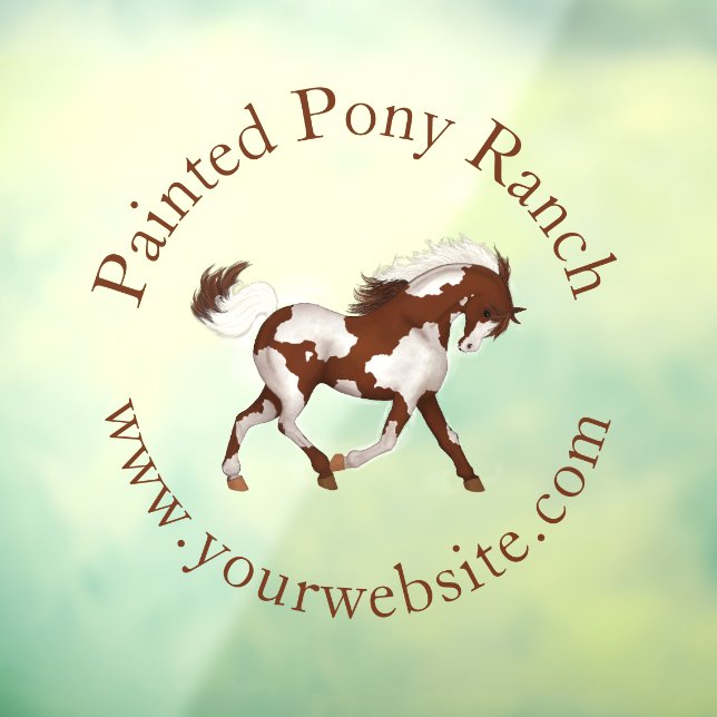Trotting Overo Skewbald Paint Horse Custom Logo Window Cling (Sheet 3)