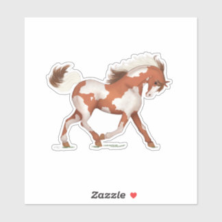 Trotting Paint Pony Overo Skewbald Pinto Horse Sticker