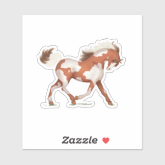 Trotting Paint Pony Overo Skewbald Pinto Horse Sticker