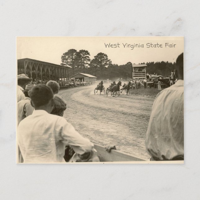 Trotting race, West Virginia State Fair Postcard (Front)