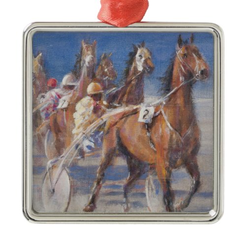Trotting races Lancieux Brittany 2014 Metal Ornament