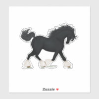 Trotting Shire Horse Draft Black with Blaze