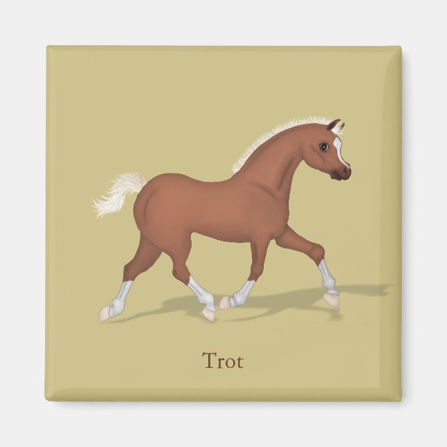 Trotting Sorrel Foal Gaits of the Horse Magnet (Front)