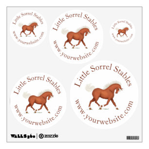 Trotting Sorrel Horse Circular Text Custom Wall Decal