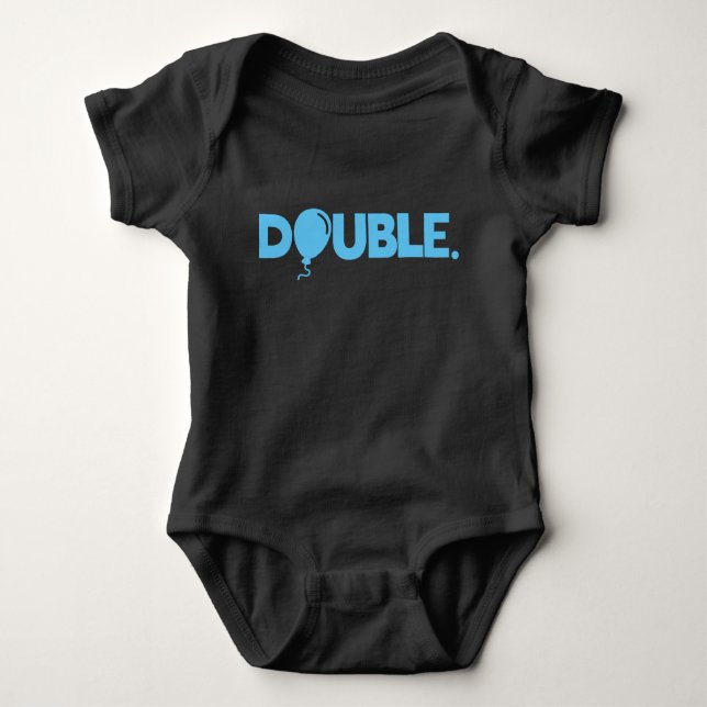 Trouble Double Funny Dad Son Daughter Matching Baby Bodysuit (Front)