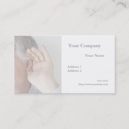 Customizable trouble hearing business card