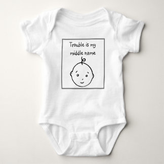 Trouble is my middle name baby bodysuit