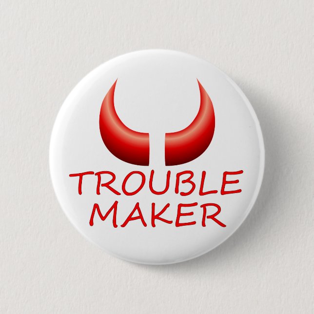 Trouble Maker and Devil Horns Customizable Button (Front)