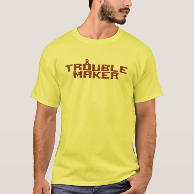Trouble Maker - Text Tshirt For Men (Front)