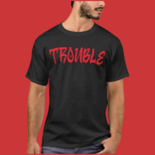 TROUBLE Red Graffiti Tag Shirt