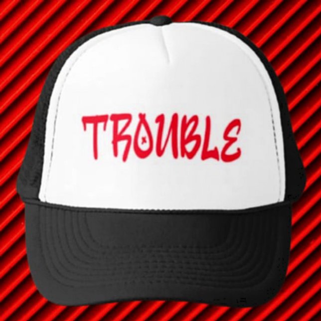 TROUBLE | Red Graffiti Trucker Hat (Creator Uploaded)
