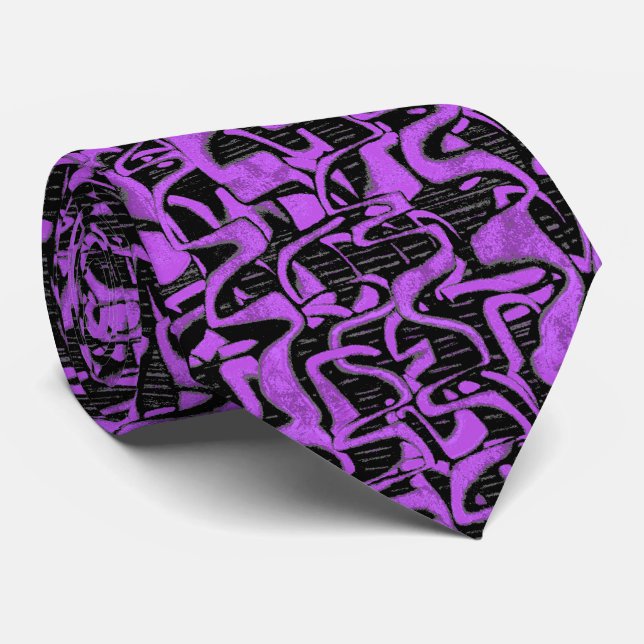 Trouble Retro Abstract Two-sided Tie (Rolled)