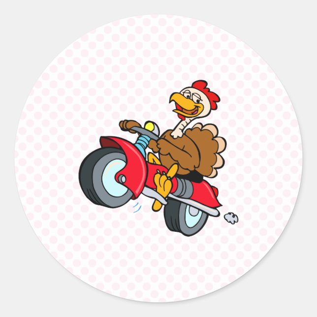 Trouble Turkey Classic Round Sticker (Front)