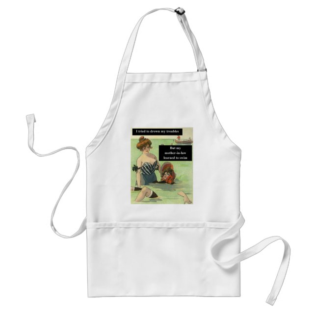 Trouble with Mother-In-Law Adult Apron (Front)