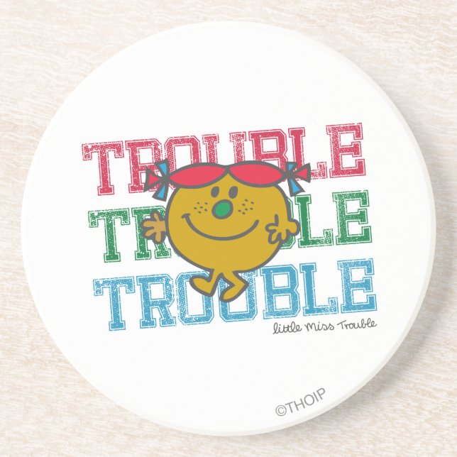 Trouble x3 drink coaster (Front)